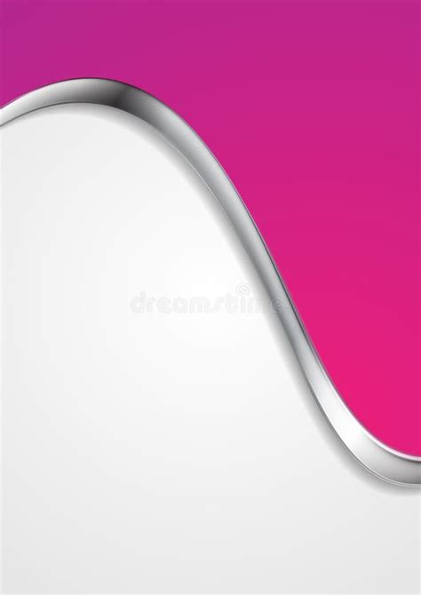 Pink Abstract Background With Metallic Silver Wave Stock Vector