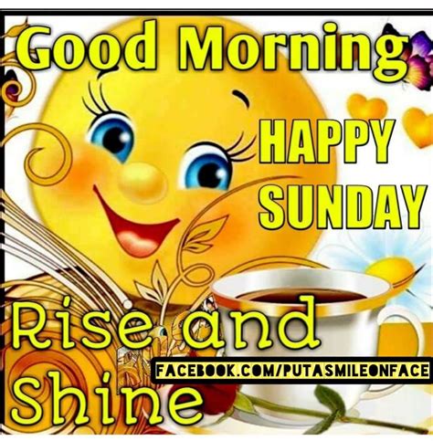 See more ideas about morning inspiration, inspirational quotes, words. Happy Smiley Rise And Shine Good Morning Happy Sunday ...