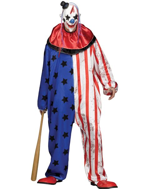 Evil Patriotic Killer Clown Adult Purge Halloween Costume Std Ebay