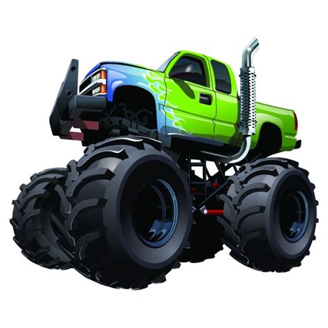 Green Monster Truck Wall Sticker