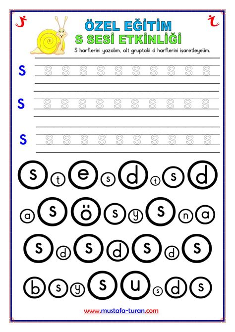 Özel Eğitim S S Harfi Etkinlikleri