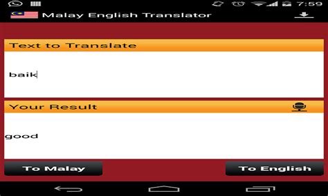 For english to malay to translate protranslate is the best english to malaysian translator. Malay English Translator: Amazon.co.uk: Appstore for Android