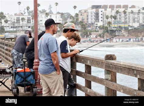 Fishing On Oceanside California Pier Stock Photo Alamy