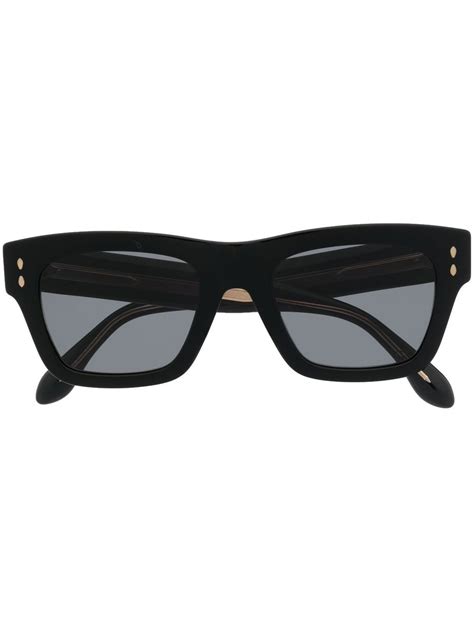 Isabel Marant Eyewear Tinted Rectangle Frame Sunglasses In Black Modesens