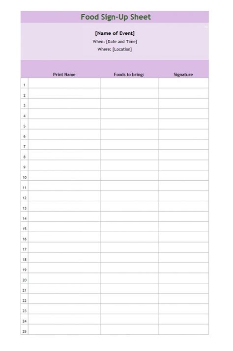 40 Sign Up Sheet Sign In Sheet Templates Word And Excel Free