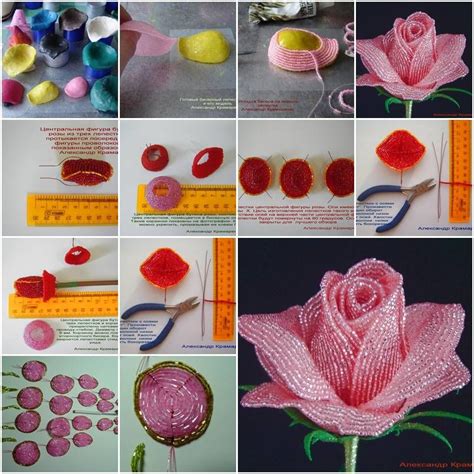 How To Make French Beaded Rose Step By Step DIY Tutorial Instructions