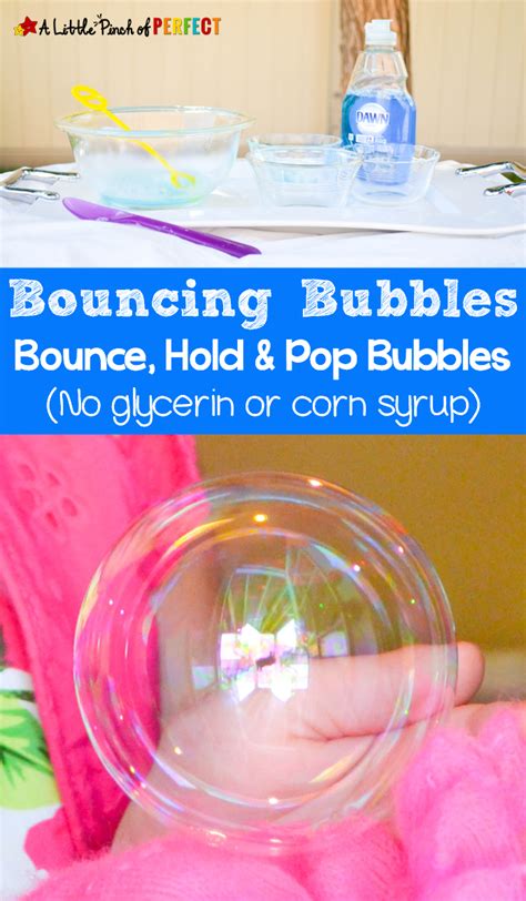 Bouncing Bubbles Homemade Bubble Solution No Glycerin Or Corn Syrup