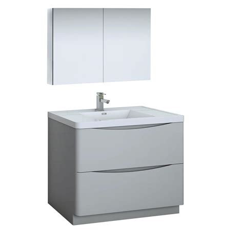 Cultured marble vanity top with a solid white finish encompasses a quality that is sure to give your home that clean, contemporary look you've been searching for. Fresca Tuscany 40 in. Modern Bathroom Vanity in Glossy ...