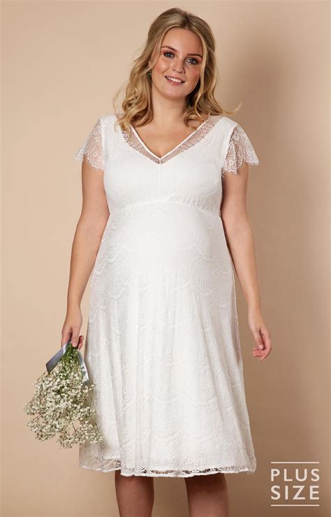 Kristin Plus Size Maternity Wedding Dress Ivory White Maternity