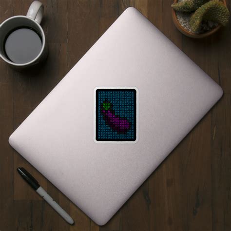 Pixelated Eggplant Pixel Art Sticker Teepublic