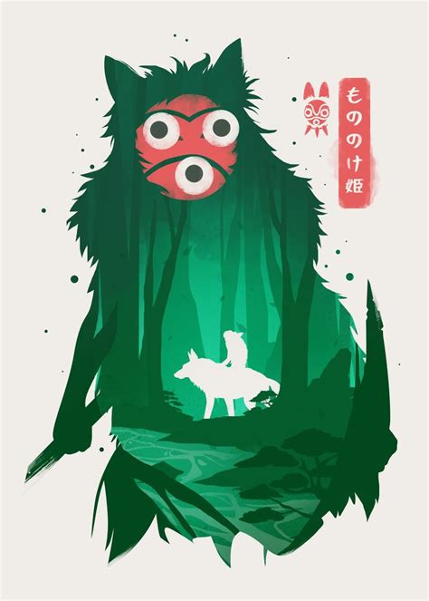 Princess Mononoke Cool Wallpaper Illustration | Studio Ghibli Wallpaper
