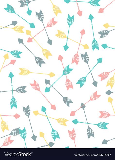 Seamless Pattern Colored Arrows On White Vector Image