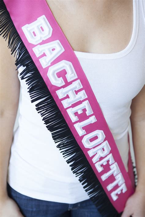 Rhinestone and crystal sashes can be found in many stores. DIY | Bachelorette Sash - Something Turquoise