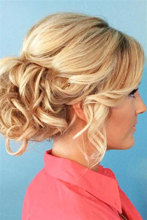 Leave a few loose pieces around the face for a more casual appearance. Updos For Medium Length Hair | LoveHairStyles.com
