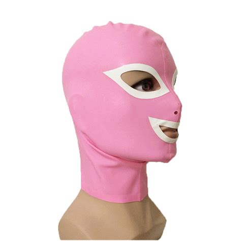 New Products Pink Seamless Bondage Restraint Bdsm Natual Llatex Mask
