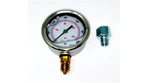Oil Pressure Gauge 400 Bar 1 ¼ Bsp 63mm Diameter Glycerine Filled