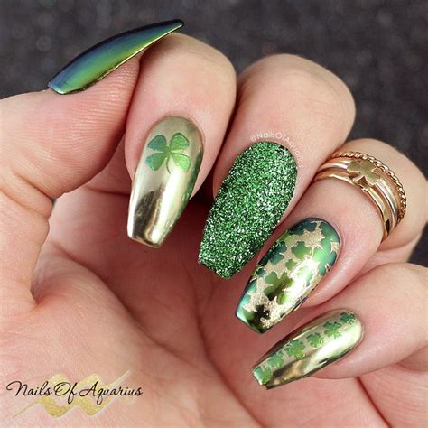 Get Lucky With These 45 Shamrock Nail Designs Stylish St Patricks