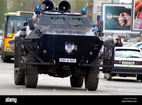 Bosnian Serb Special Forces Police Brdm Armoured Vehicle On The Streets