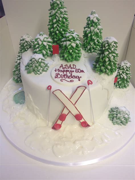 What birthday cakes do you make for your little ones? Skiing themed birthday cake | Cupcake cakes, Themed ...