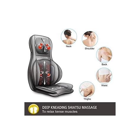 Comfier Neck And Back Massager With Heat Shiatsu Massage Chair Pad Portable With Air Compress