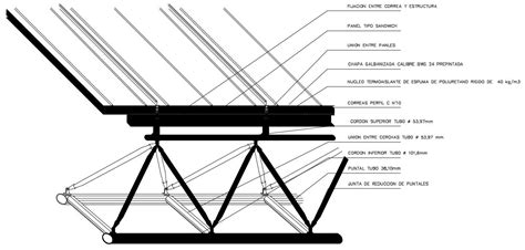 Metal Deck Roof CAD Drawing Cadbull