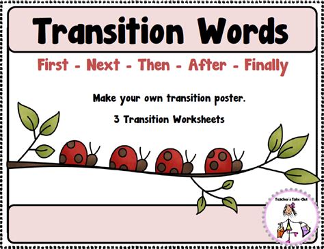 See spelling differences) is the idea that one party (termed the agent) credibly conveys some information about itself to another party (the principal). Teacher's Take-Out: Transition Words