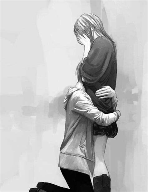 Sad Anime Couple Hugging Images