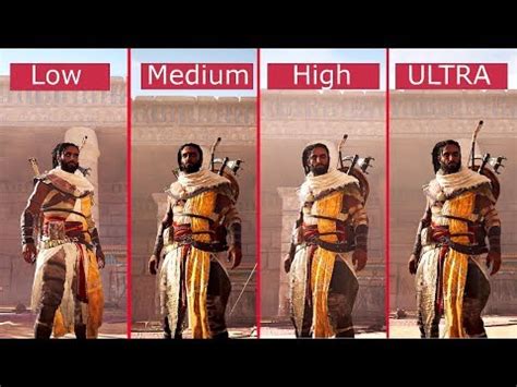 Assassin S Creed Origins Pc Graphics Comparison Low Vs Medium Vs