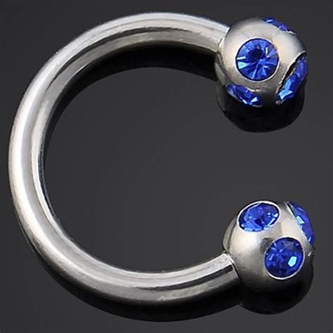 2017 Lip Piercing Jewelry Women Body Jewelry Labret Blue Crystal Nose Rings Stainless Steel