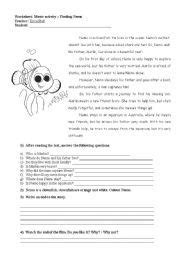 With help from her friends nemo and marlin, dory embarks on an epic adventure to find them. English worksheet: Finding Nemo - film activity | Finding ...