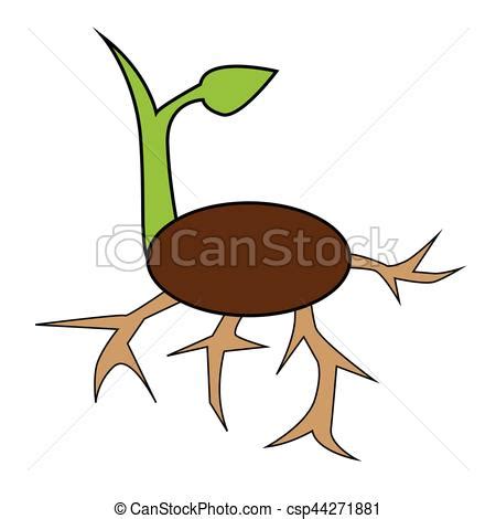 Simple flat color sprout icon vector.