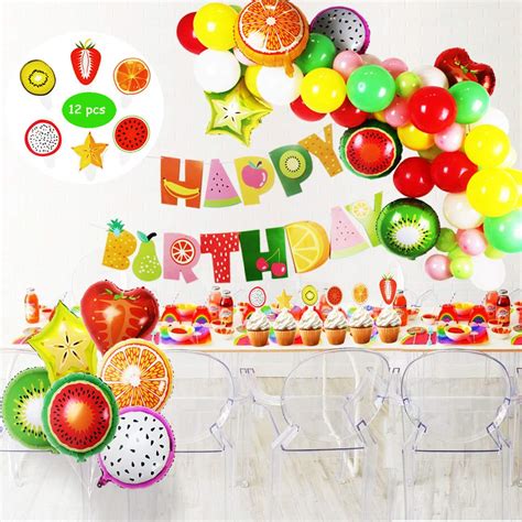 Tutti Frutti Party Decorations Set Kids Happy Birthday Banner Fruit