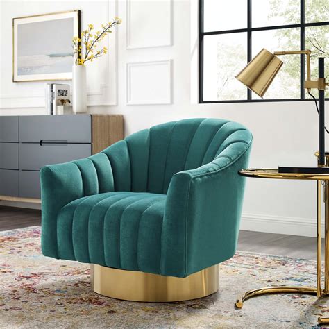 Buoyant Tufted Accent Lounge Teal Velvet Swivel Chair Las Vegas Furniture Store Modern Home