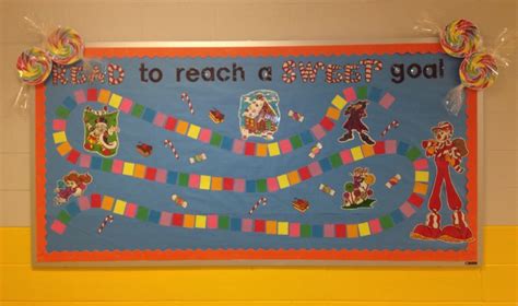 Candyland Themed Reading Bulletin Board Readers Move Along The Board