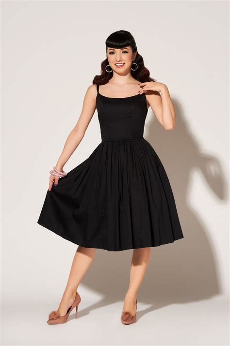 Pinup Couture Jenny Dress In Black Retro Style Swing Dress Pinup Girl Clothing Vintage