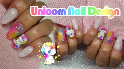 Acrylic Nails | Unicorn nail Design | Rainbow Nails - YouTube Summer nail art, summer nail colors, summer nail ideas, nail art 2015, creative nail ideas to do at home, summer nail art designs, essie summer 2015, nails.
