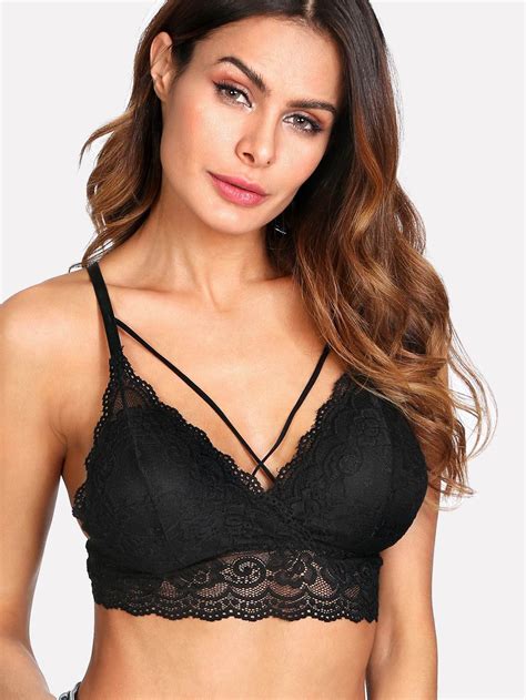 Scalloped Floral Lace Triangle Bralette Lace Triangle Bralette Triangle Bralette Bralette