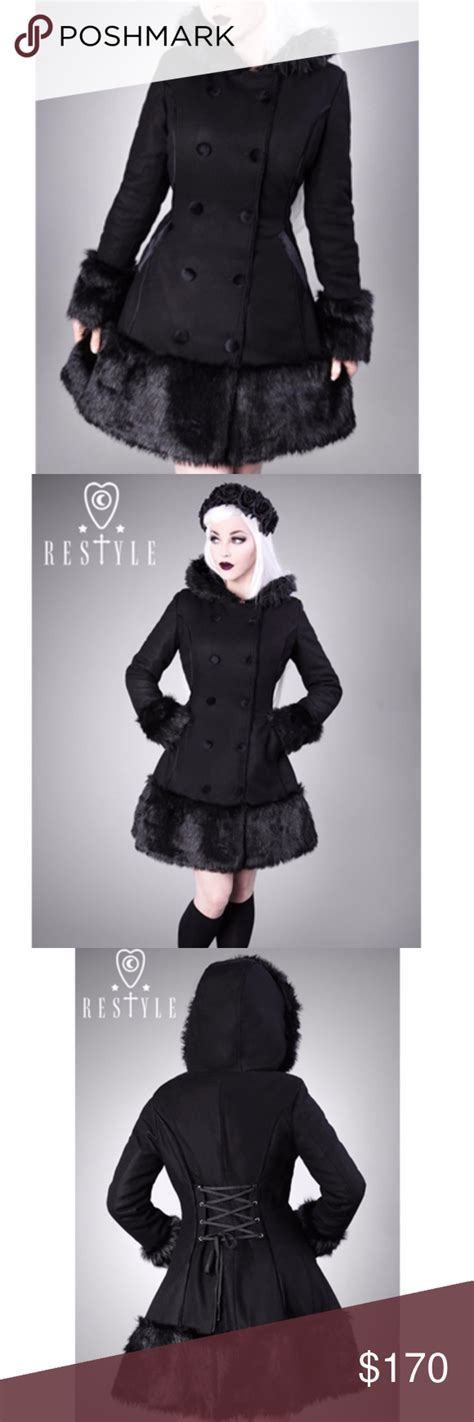 New Restyle Gothic Wool Coat Pinup Corset Back Clothes Design Wool Coat Fashion