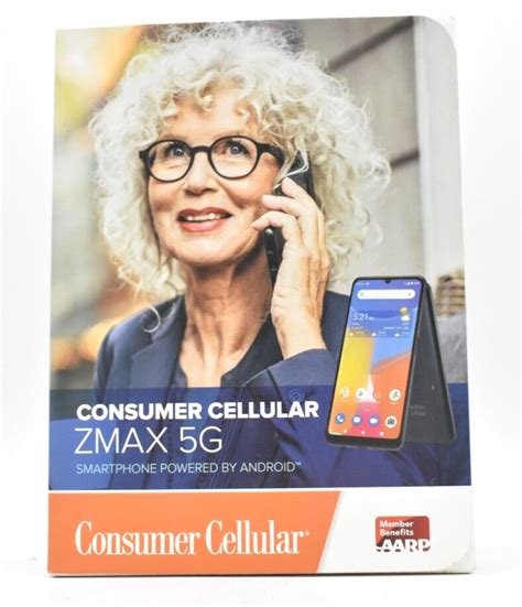 Consumer Cellular Zmax 5g 64gb Navy Blue Z7540 Smartphone 855785008815