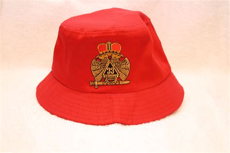 32nd And 33rd Consistory Mason Wings Down Bucket Floppy Hat With Logo