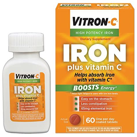 3.14 is it possible to consume too much vitamin c? Vitron-C High Potency Iron Supplement with Vitamin C | 60 ...