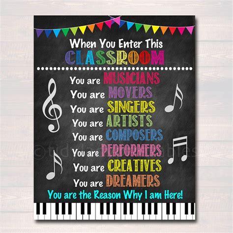Music Teacher Classroom Printable Poster Music Classroom Decor Music