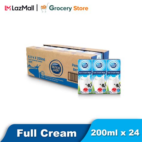 Carton Dutch Lady Purefarm Uht Milk Full Cream 200ml X 24 Lazada