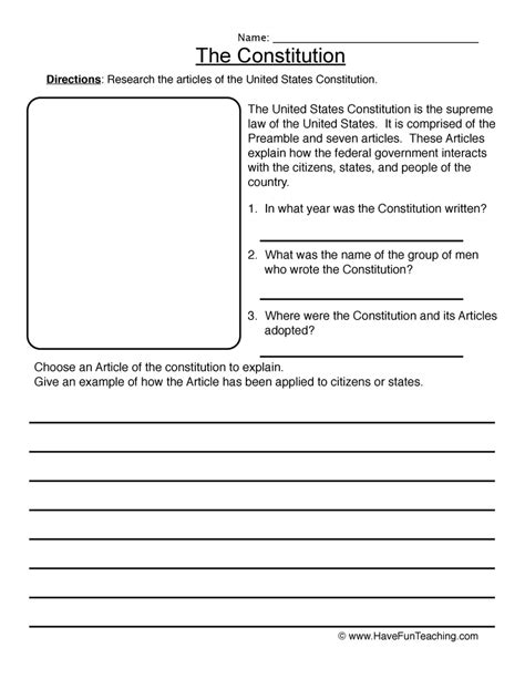 Free Printable Constitution Worksheets Printable Templates