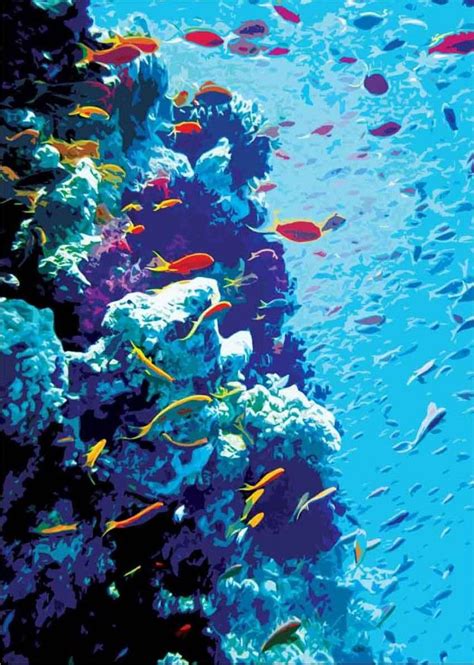 Choose your favorite coral reef paintings from millions of available designs. coral reef paintings - Google Search | Art | Great barrier ...