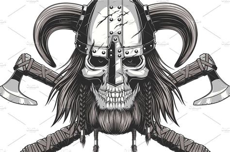 Viking Skull In Helmet With Images Viking Skull Viking Skull Art