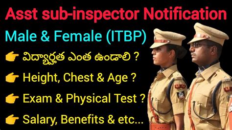 ITBP Asst Sub Inspector ASI Notification Details In Telugu