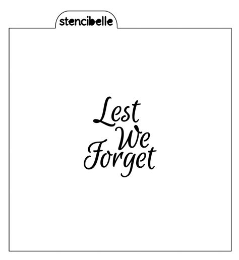 Lest We Forget Stencil 2 Sizes Available Etsy Canada
