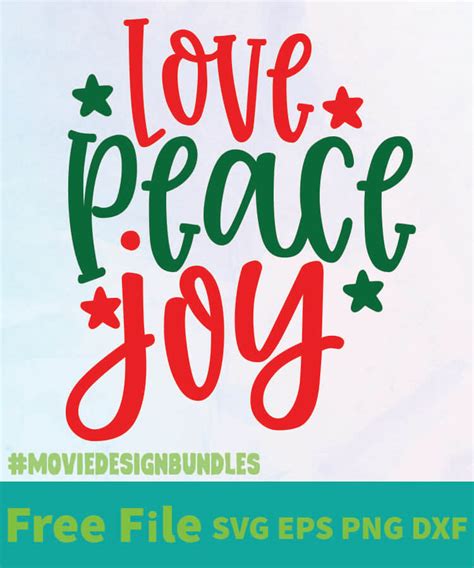 Love Peace Joy Free Designs Svg Esp Png Dxf For Cricut Movie