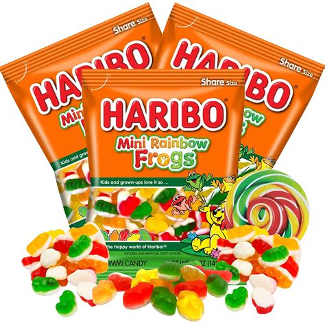 Haribo Mini Rainbow Frogs Gummy Candies Frog Shaped Fruit Flavored